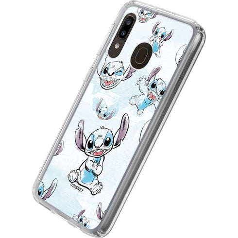 Disney Lilo and Stitch Pattern Galaxy A20 Clear Case
